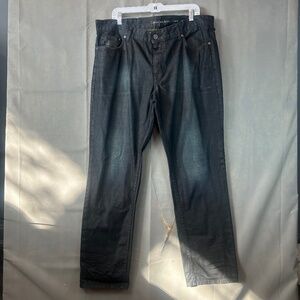 Calvin Klein Jeans Mens Slim Fit Straight Leg Dark Wash Jeans Blue Gray 38x32